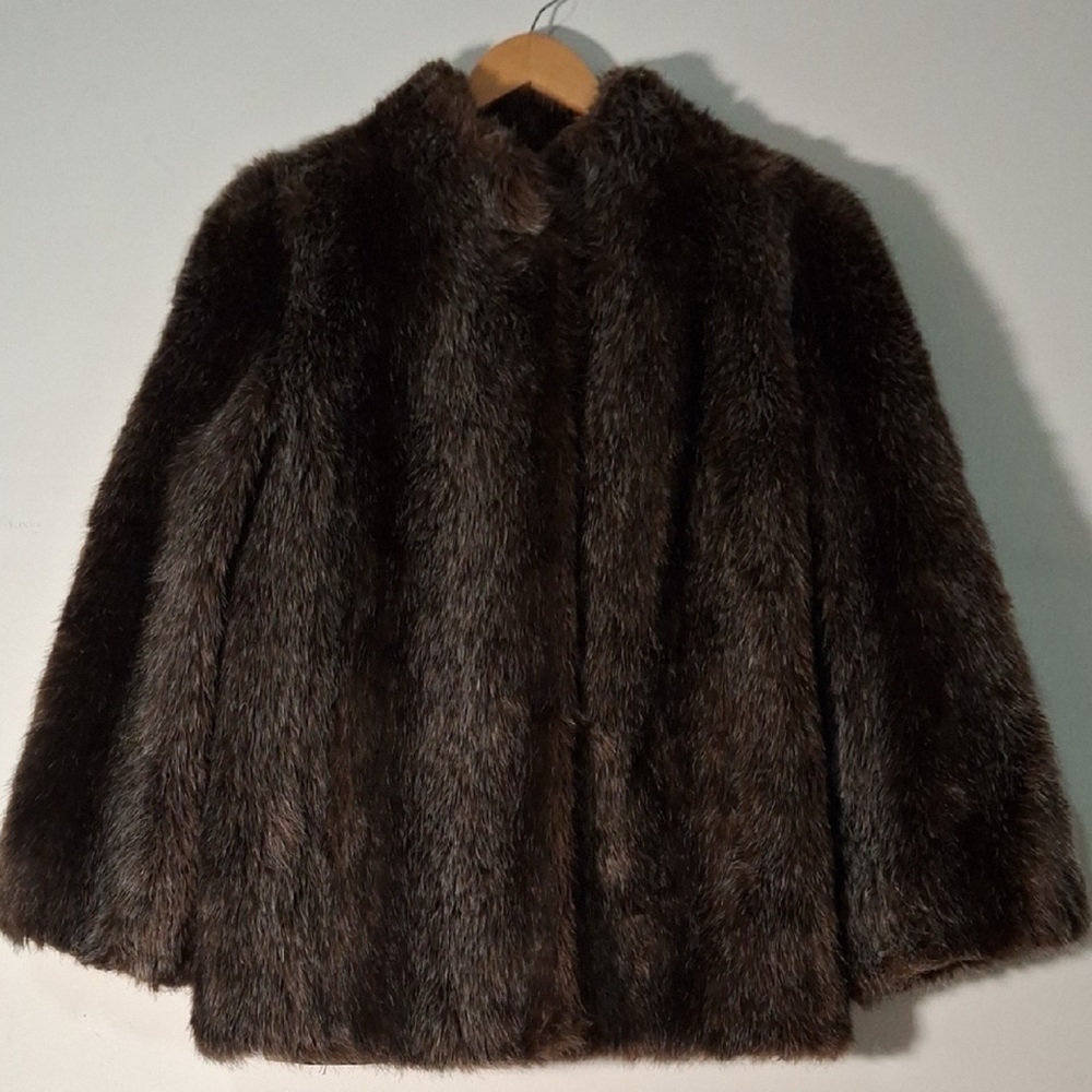 Hillmoor New York vegan Brown Faux Fur Coat